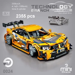 Mini blocs de construction de voiture de course, modèle de voiture, jouets pour garçons, cadeau d'anniversaire et de noël, 1:12, 2300 pièces, BMW/AUDI/G65 