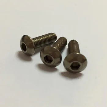 

6pcs M2 M2.5 allen truss head bolts mushroom Ti screws inner hexagon socket male screw pure titanium machine 3mm - 16mm long