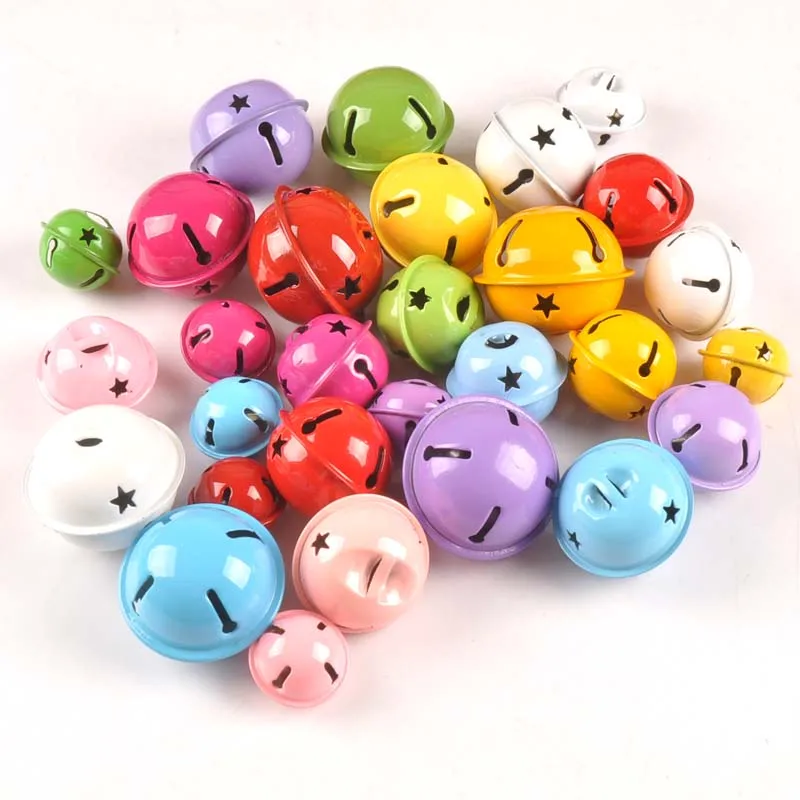 hollowed Iron Loose metal Beads Jingle Bells Christmas Decoration Pendants DIY material Crafts Christmas Bells cp2678
