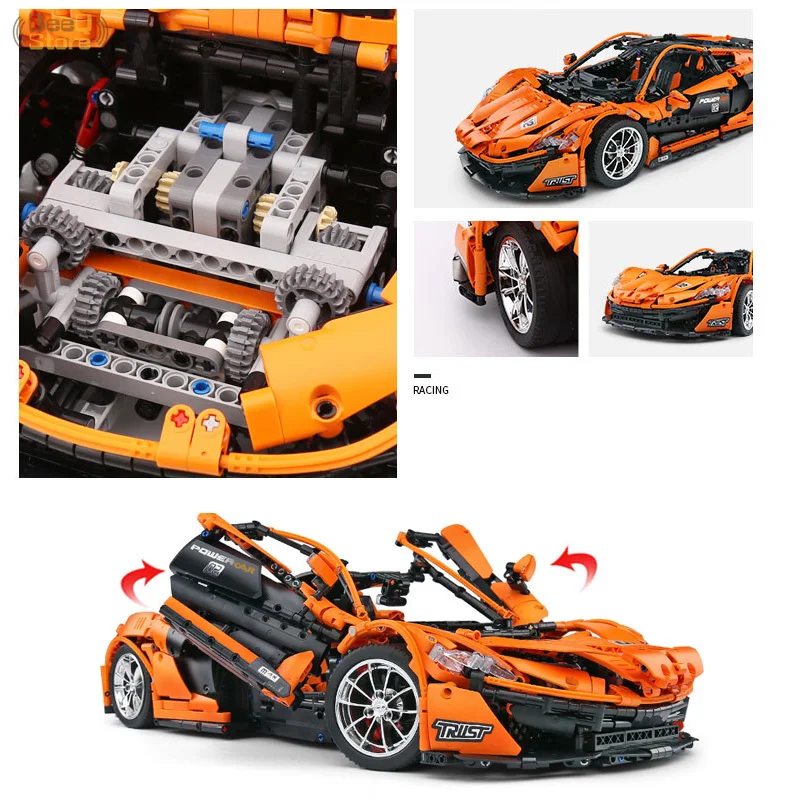 Конструкторных блоков, Детские кубики MOC-16915 двигатель автомобиля McLaren P1 Скорость рисунком «машинки», приложение блок RC игрушки Technic детские игрушки рождественские подарки