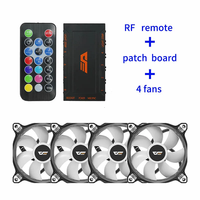 Aigo вентилятор Darkflash CF8 Pro для компьютера, ПК, RGB, прозрачная рамка, 120 мм, вентиляторы, тихий и удаленный компьютер, охлаждающий кулер, AURA SYNC, кулер для процессора - Цвет лезвия: 4 in 1