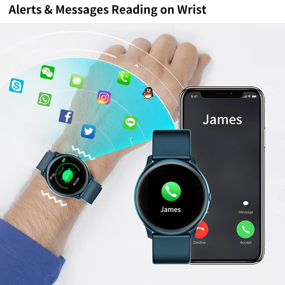 RUNDOING KW19 smart watch 1,3 дюймовым экраном сердечного ритма крови Давление Водонепроницаемый для IOS и Android