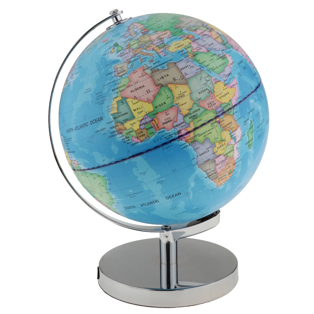  12inch Rotating Globe with World Map LED Light Educational Home Office Desk Decoration Learning Pro
