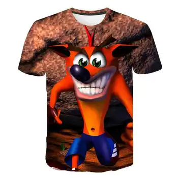 

3D Crash Bandicoot baby boys T-Shirts Vintage Graphic Tops Custom Printed Short Sleeve Blue O-Neck Shirts Anime cartoon clothes