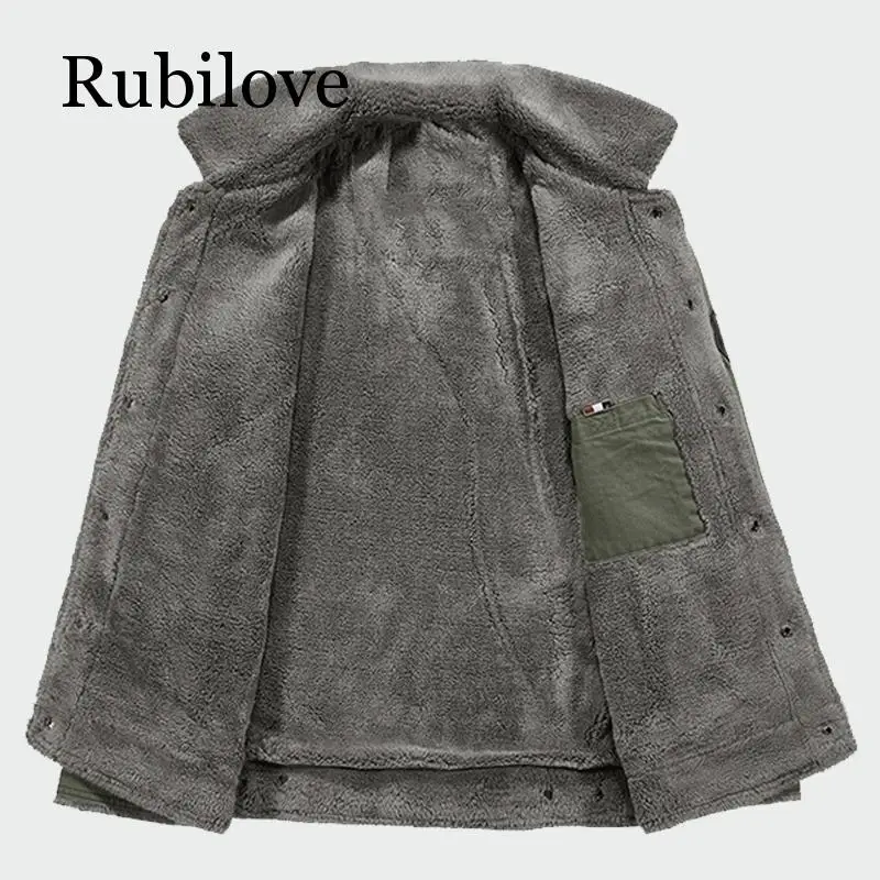 Rubilove мужские толстые флисовые пальто Зимние теплые куртки мягкие повседневные с капюшоном термо парка новые мужские пальто Мужская брендовая одежда