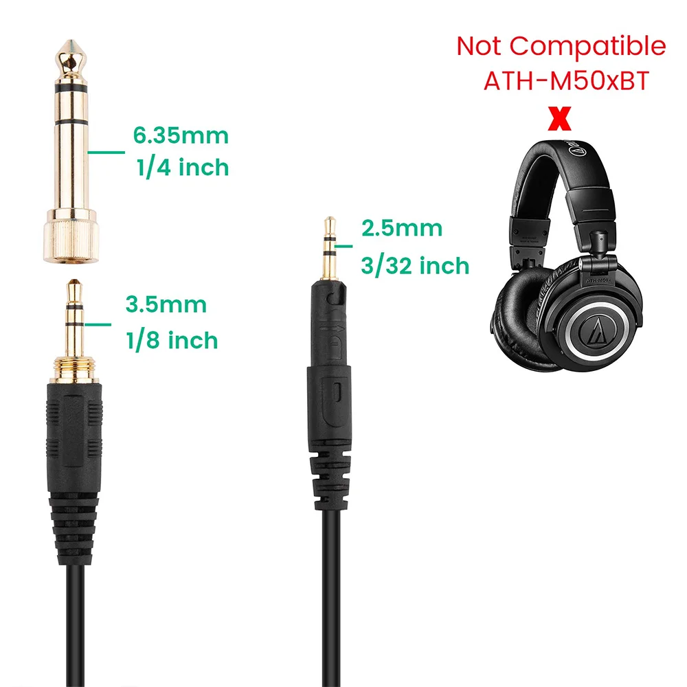 6 35ミリメートルの交換ケーブル延長コードオーディオテクニカオーディオテクニカath M70x Ath M60x Ath M50x Ath M40xヘッドフォンヘッドセット Earphone Accessories Aliexpress