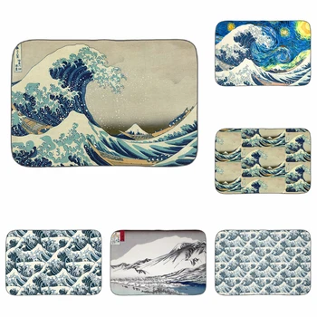 

The Great Wave off Kanagawa Art Cool Mat Bath Carpet Decorative Anti-Slip Mats Room Car Floor Bar Rugs Door Home Decor Gift