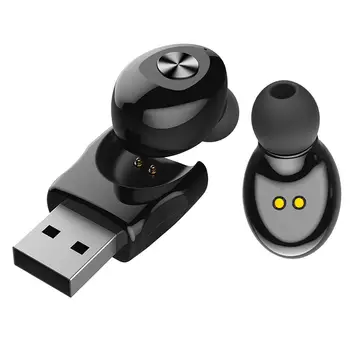 

USB Charge Earpiece Bluetooth 5.0 Wireless Earphone HIFI Sound Sports Headset Waterproof In-Ear Earpiece for iPhone Huawei Phone