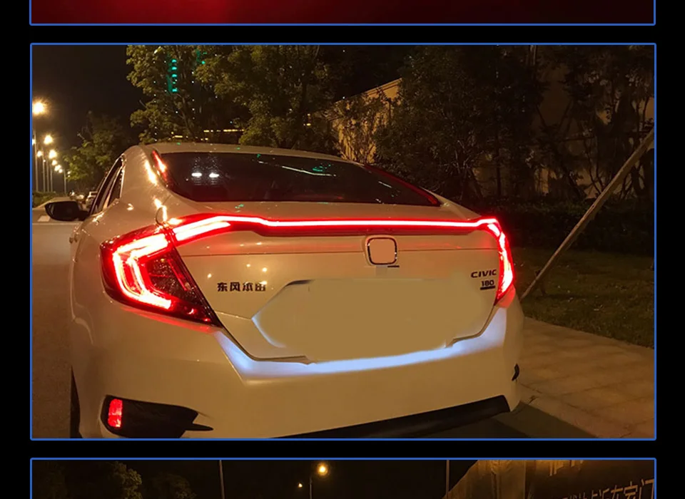 Задний фонарь для автомобиля Honda Civic X G10 10th- светодиодный задние фары, противотуманные фары Дневные ходовые огни DRL автомобильные аксессуары