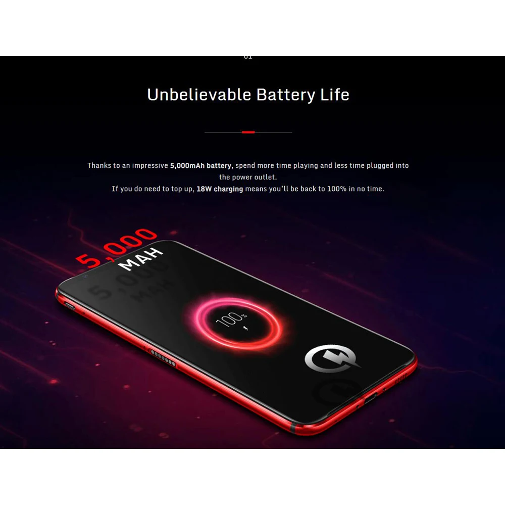 EU Version ZTE nubia Red Magic 3 Mobile Phone 8GB RAM 128GB ROM Snapdragon855 Octa Core 6.65"1080x2340p 5000mAh 48MP Android 9.0