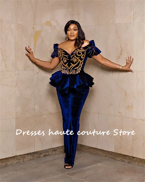 Royal Blue Velvet Evening Dresses Off 