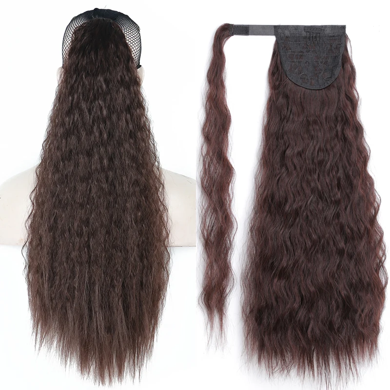 Длинные вьющиеся конский хвост для черных женщин волосы термостойкие