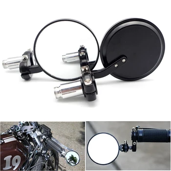 

Motorcycle Handle Bar End Rearview Side Mirrors for royal enfield cbr650r suzuki hayabusa scrambler ltz 400 bar end mirror