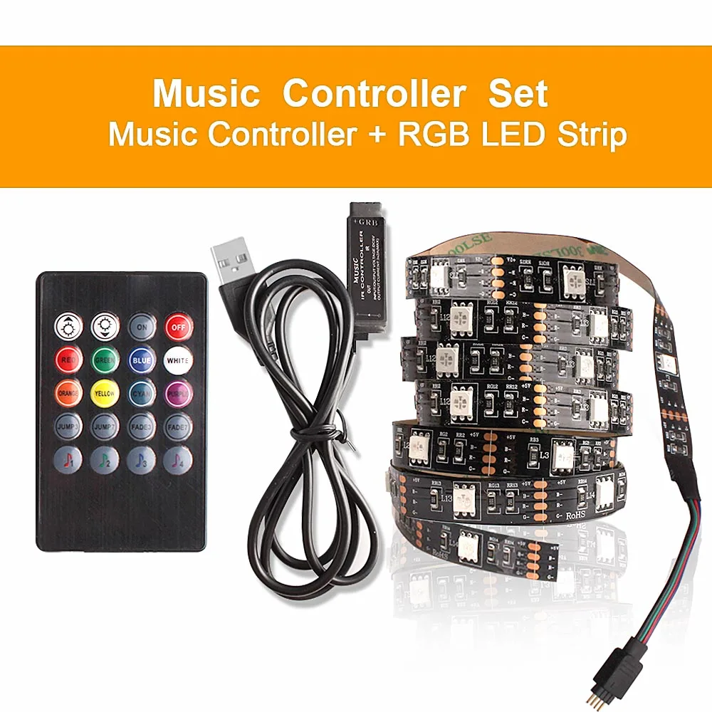 Music set 5 В USB SMD5050 кухонный светильник светодиодный lampa домашний шкаф под шкаф светильник luces светодиодный светильник ing ночные лампы RGB Bluetooth контроллер - Цвет: Music set