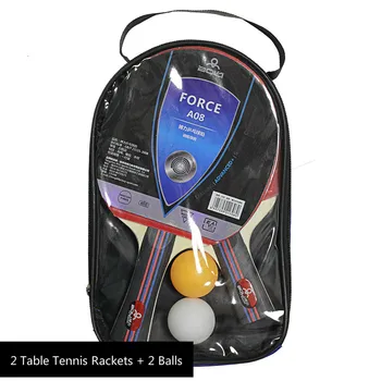 

2Pcs Table Tennis Racket Long Handle Short Handle Rubber Carbon Double Face Pimples Ping-Pong Rackets Bat With 2 Balls and Case