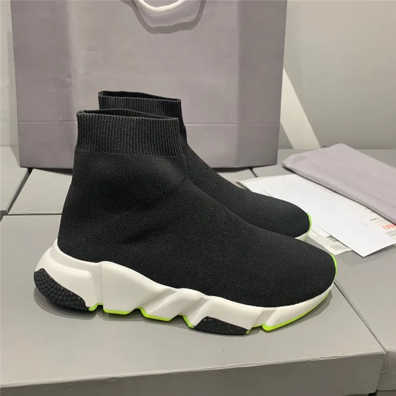 

yellow sole shoe designer brand Socks Shoes elastic force material top quality Men Casual sneaker comfortable short socks boots