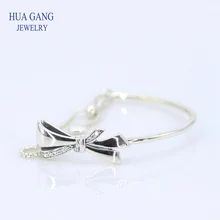 Высокое качество 925 стерлингового серебра ювелирные изделия великолепный галстук-бабочка браслет простой и элегантный ручной ювелирные изделия для женщин