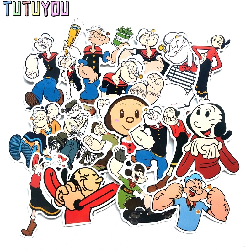 PC266, 20 шт./набор компл./лот 18 шт./компл. Popeye мультфильм Скрапбукинг Стикеры s Наклейка для гитары ноутбук Чемодан граффити Стикеры