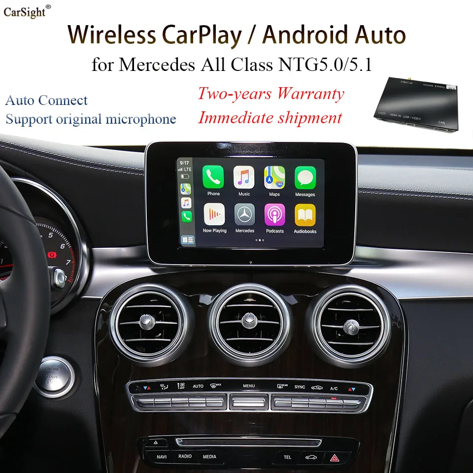 2020 NEW Wireless CarPlay Android Auto Retrofit Module For Mercedes Benz C Class W205 Support Latest