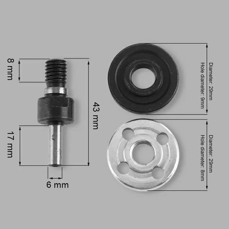 

5 Pcs 6mm/10mm Electric Drill Angle Grinder Connecting Rod for Cutting Disc Polishing Wheel Adapter DEC889