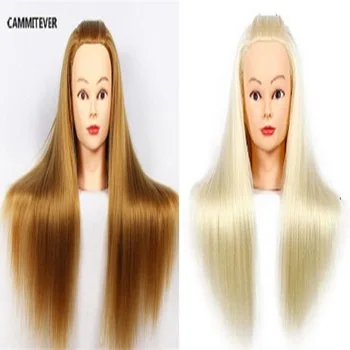 

CAMMITEVER 2Pcs Blonde & Golden Mannequin Heads Hair Style Training Head Manikin Doll Cosmetology Practice Heads