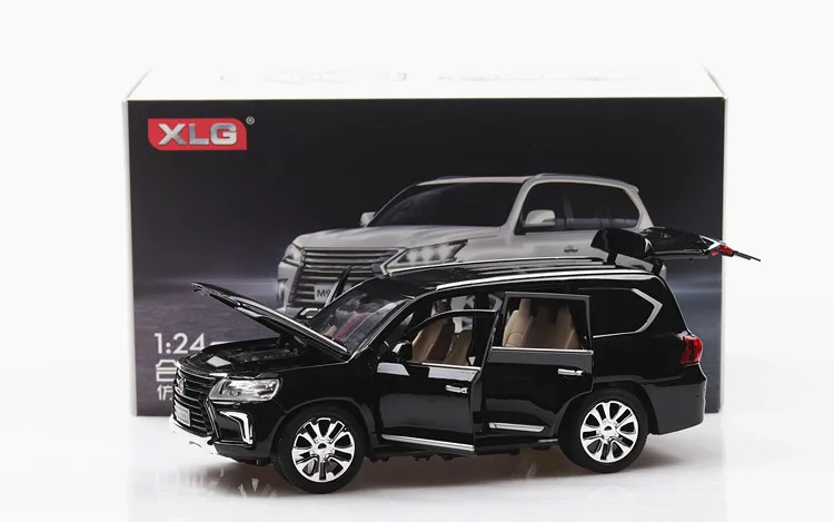 1/24 LEXUS LX570 Diecasts& Игрушечная модель автомобиля со звуком и светильник Коллекционная машина для детских подарочных игрушек