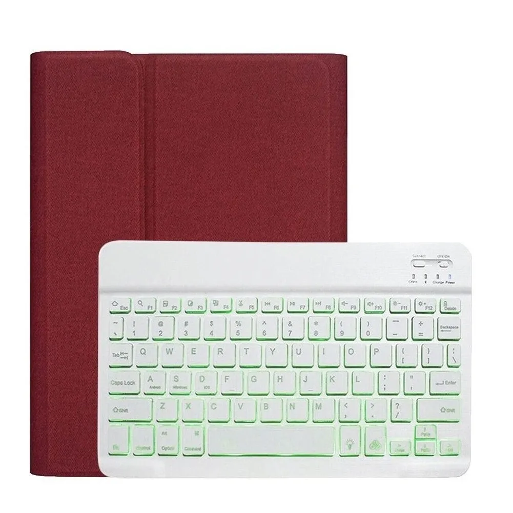 With Backlight Чехол для iPad 10,2 дюймов A2197 A2200 A2198 беспроводной чехол для клавиатуры с карандашом держатель из искусственной кожи чехол-подставка для iPad 7th Gen - Цвет: With Backlight