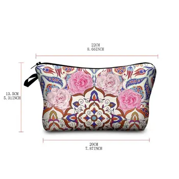 

Travel Cosmetic Bag Mandala Printing Flower Makeup Case Pouch Toiletry Organizer M6CC