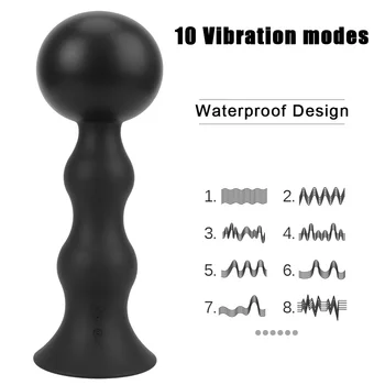 OLO 85mm Male Prostate Massager Wireless Remote Control Anal Beads Vibrator Butt Plug Anal Sex Toys Inflatable Anal Dilator 2