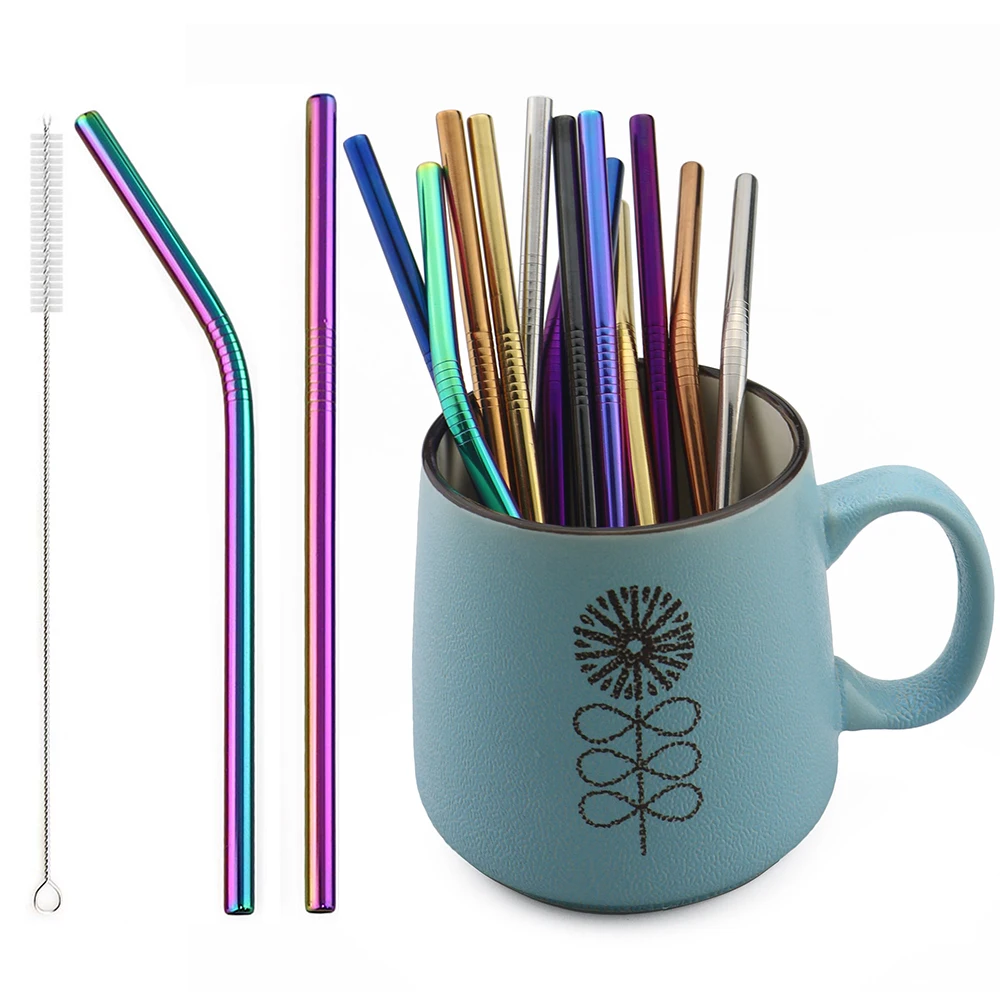 16mm Drinking Straw Reusable Metal Straw Colorful 18/10 Stainless Steel