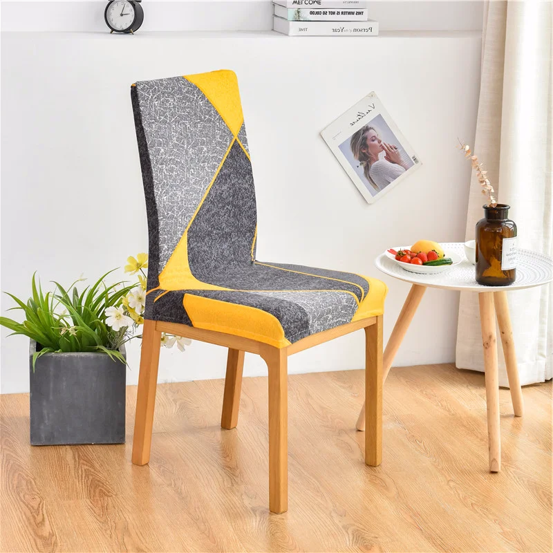 Spandex Chair Covers Geometric Elastic Chair Slipcover Case Protector for Hotel Banquet Wedding Dining Room Decoration 5