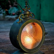 20*12*34 cmEuropean Ретро стиль темно-зеленый античный ветровой фонарь украшение двора бар вилла украшения