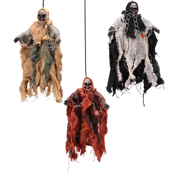

3 PCs Halloween Skeleton Toy Skeleton Props Scary Luminous Electric Skeleton Toy Hanging Pendats Haunted for Party Decorations