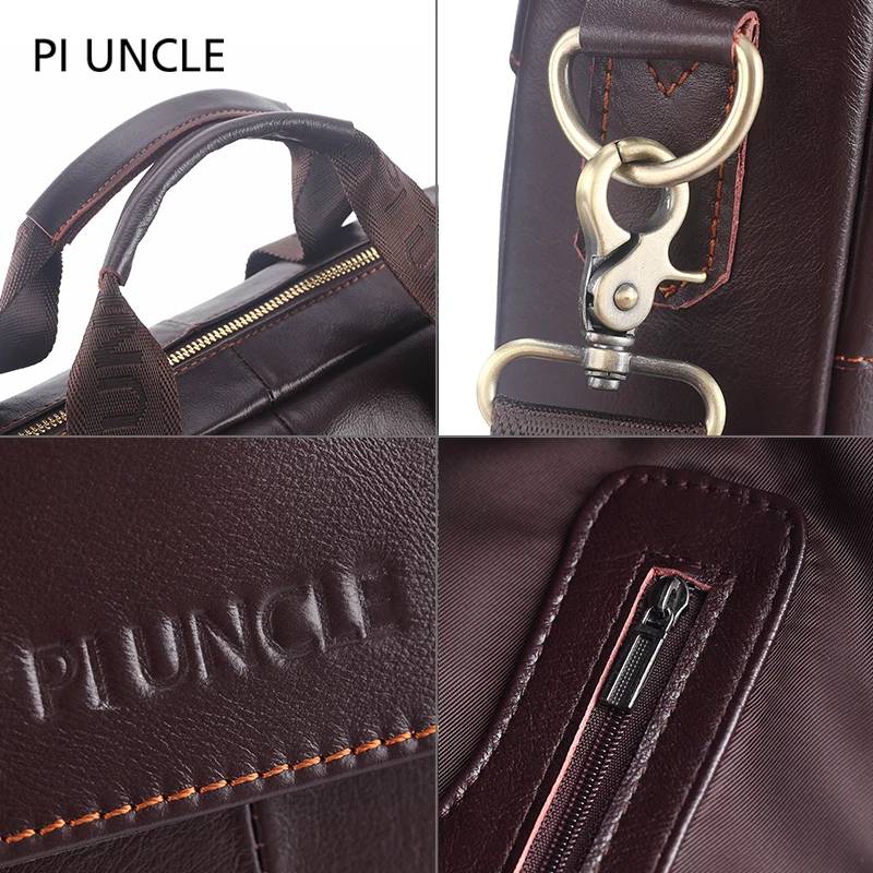 Бренд PIUNCLE, дизайнерский мужской портфель из натуральной кожи, деловая большая сумка, сумка для компьютера, сумка для ноутбука, сумка через плечо, офисный тренд