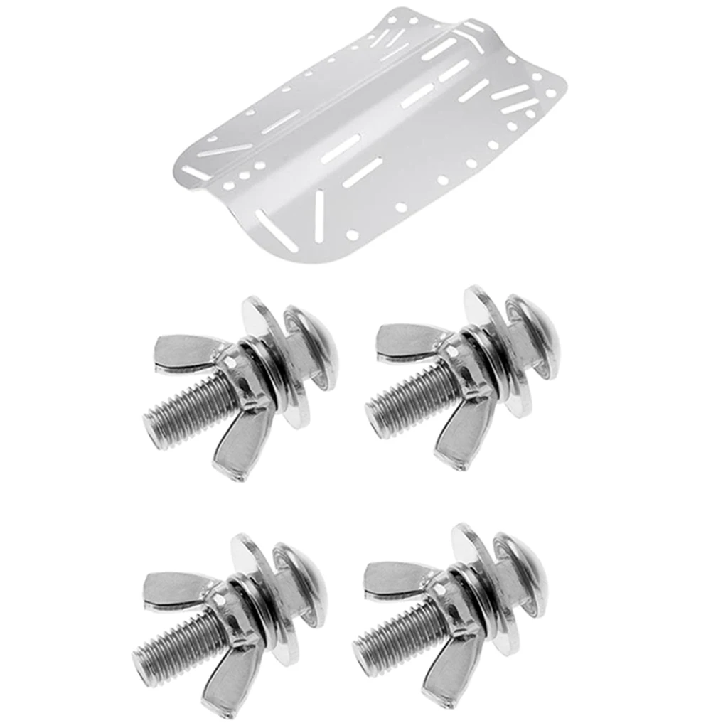 Technical Scuba Diving Aluminum Backplate & 4pcs Back Plate Screw Wing Nut