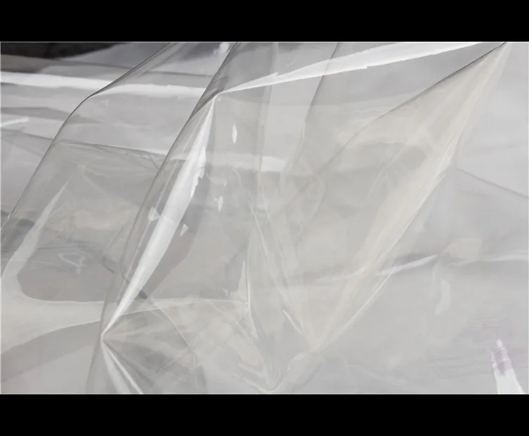 0.4mm0.5mmPVC ультра-прозрачная ТПУ ткань супер-перспективная одежда ветровка водонепроницаемая тонкая кристальная обернутая пластиковая ткань