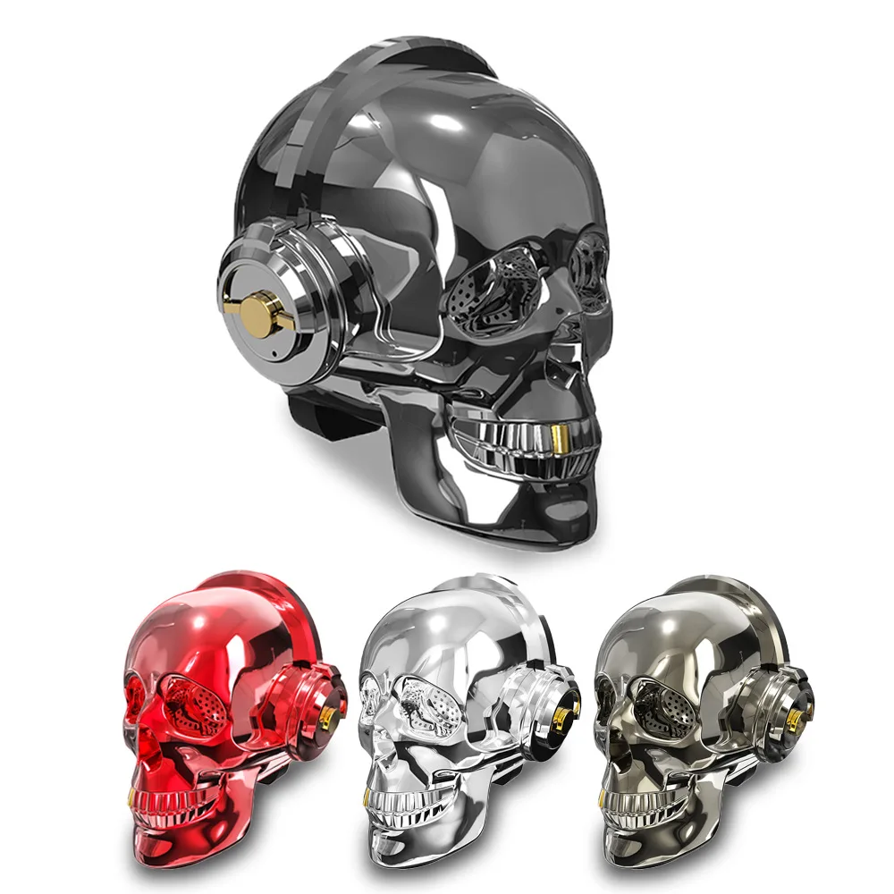 

Oneder/huan da-V7 Electroplated Skull Bluetooth Speaker Wireless Outdoor Portable Creative Gifts Custom with Light