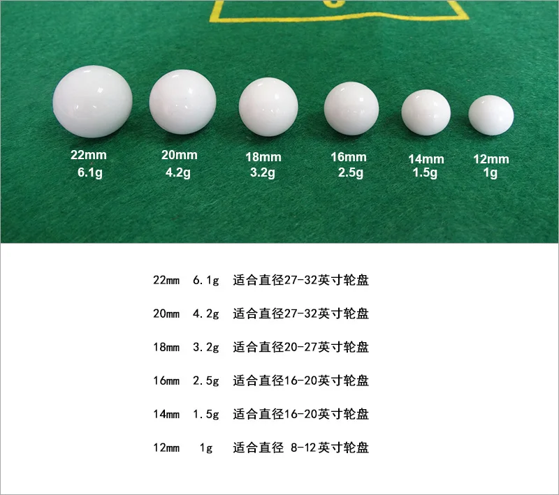 3 шт./лот акриловая рулетка мяч для рулетки игры казино 6 размеров 12mm 14mm 16mm 18mm 20mm