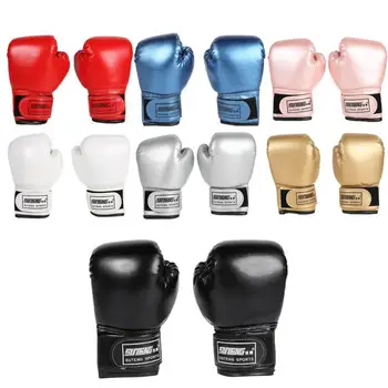 

2pcs Boxing Training Fighting Gloves PU Leather Kids Breathable Muay Thai Sparring Punching Karate Kickboxing Professiona