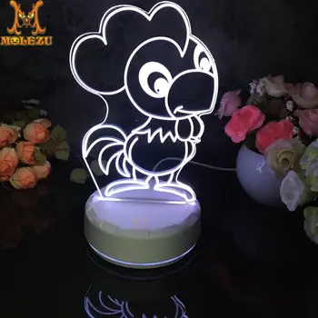 

Molezu Halloween Chicken Pattern 3D Led Night Light Decoration Children Kids Gifts 7 Color Changing Visual Table Lamp