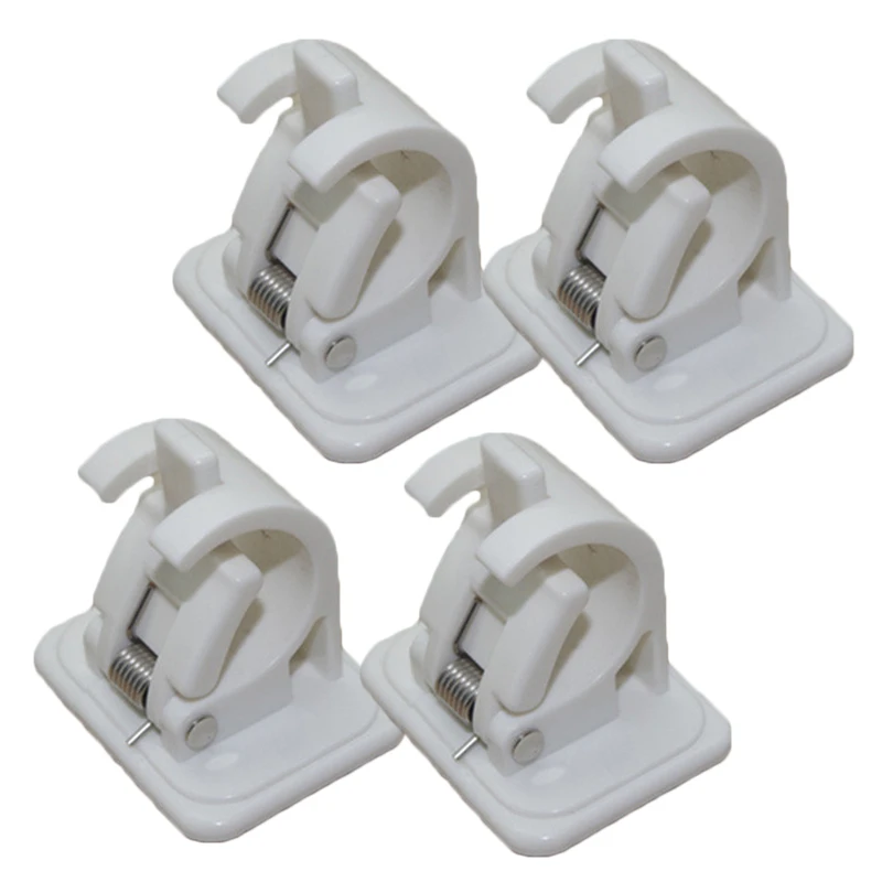 

4pcs Curtain Rods Bracket Hanger Crossbar Curtain Clips Wall Hooks Self Adhesive