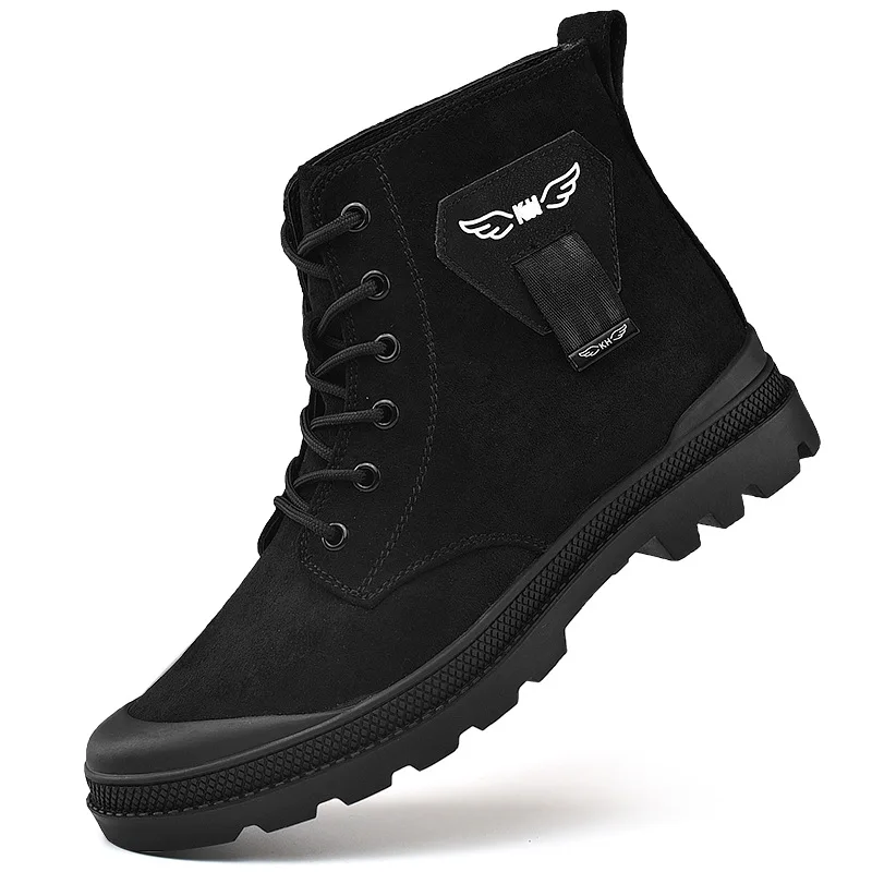 

Winter New Style Large Size Martin Boots Men's England Lace-up Fashion Worker Boot Casual plus Velvet Warm High Shoes