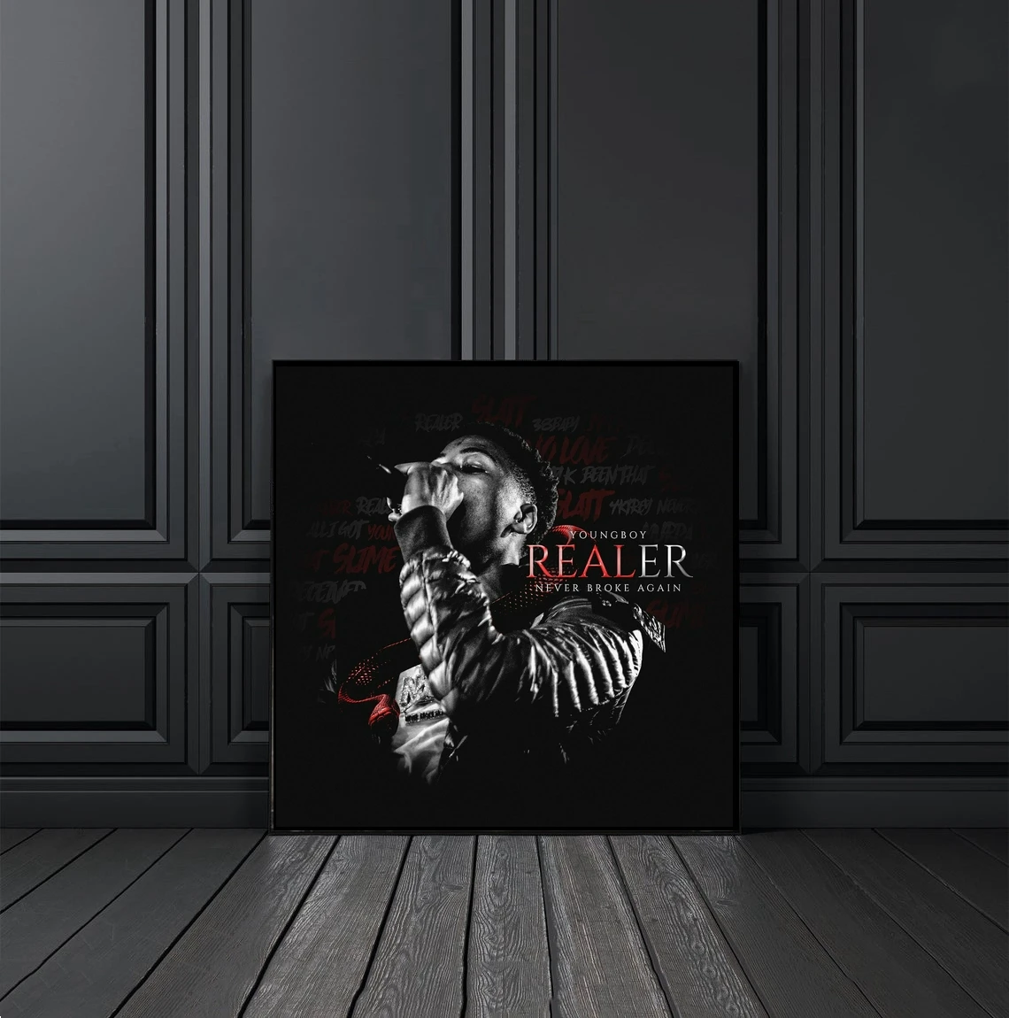 YoungBoy Never Broke Again Realer Album Cover Poster Canvas Print Rap Hip Hop Music Star Singer Home Wall Painting Decoration