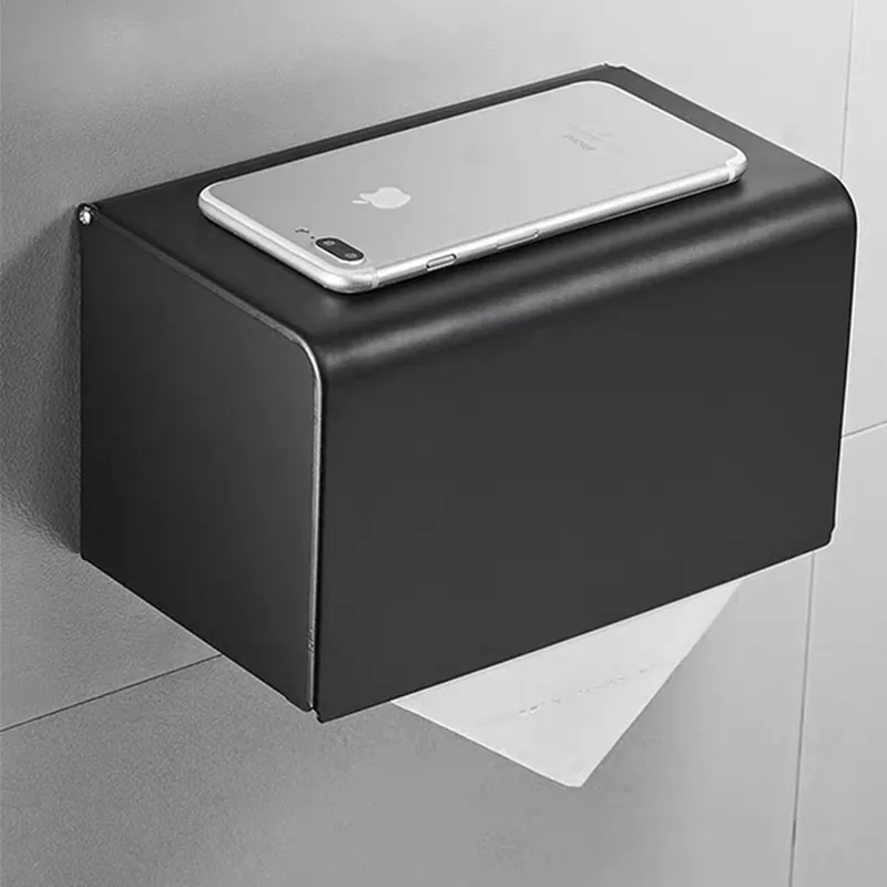 Toilet Paper Holder Gold Stainless Steel Bathroom Accessories Roll Paper Rack Waterproof Towel Holder Black Tissue Box
