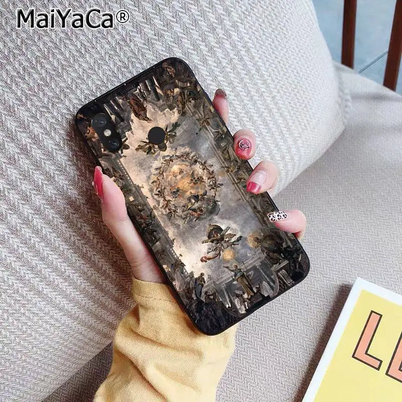 MaiYaCa милый Ренессанс ангелы детский черный мягкий чехол для телефона Xiaomi 8 9 se 5X Redmi 6pro 6A 4X7 5plus note 5 7 6pro