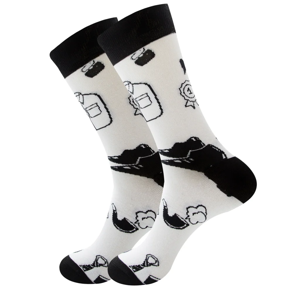 Vibrant Geometric Chess Pattern Cotton Socks - Colorful & Fun Gift