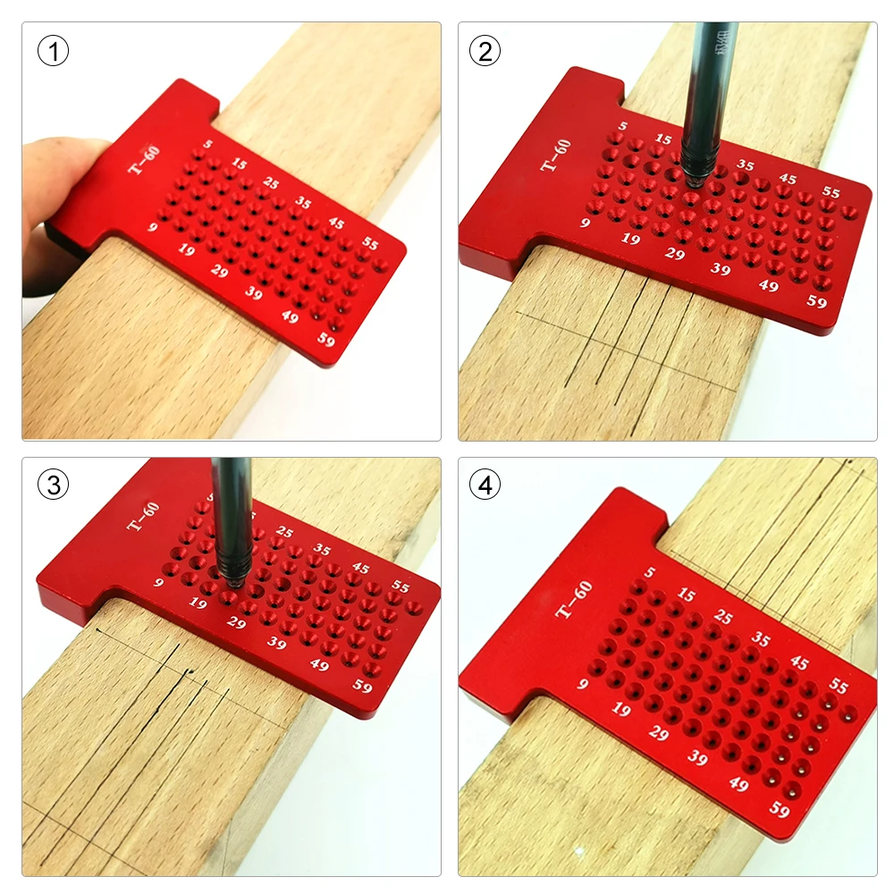 

T-60 T-ruler Marking Ruler Carpentry Tools Metric Measuring Ruler Hole Positioning Straight Ruler Woodworking measuring tools