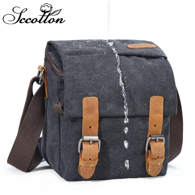

Qisemian Shoulder Single-lens Reflex Camera Photography Digital Camera Bag DSLR Camera Bag Waterproof Canvas MEN'S AND WOMEN'S H