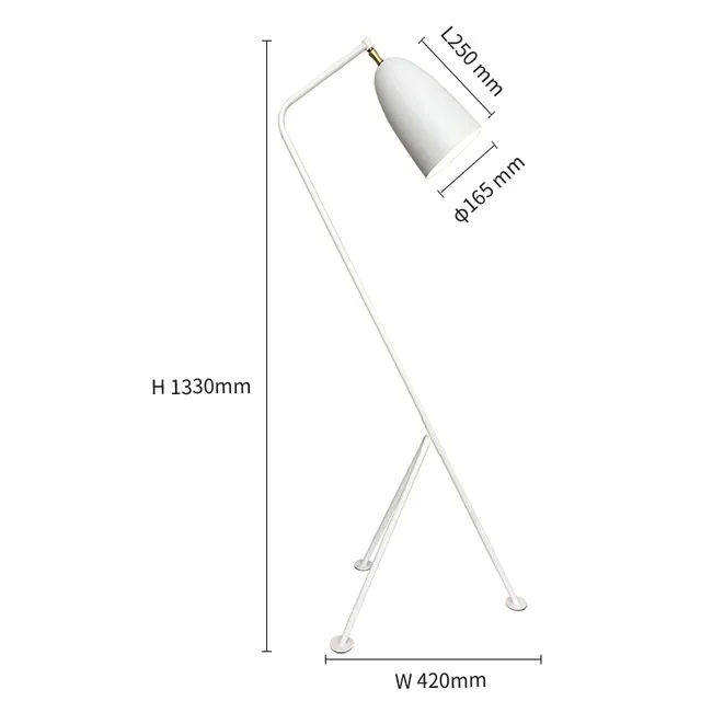 Floor Lamp Modern Stand Light for Living room Reading Lighting Loft Iron Triangle led Floor Light - Цвет абажура: Белый