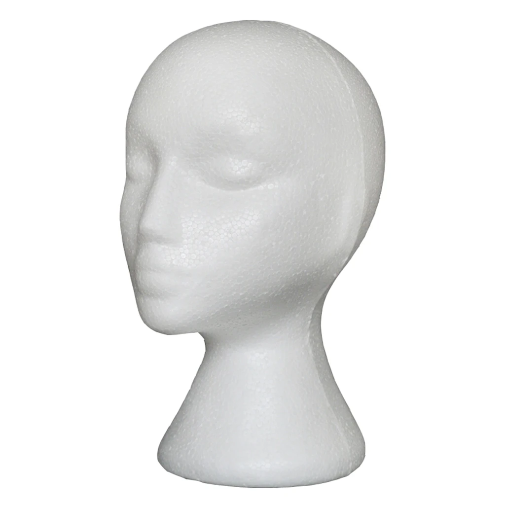 Female Styrofoam Wig Head Mannequins Manikin, Women`s Wigs, Hats & Hairpieces Displaying Model Head, White Color